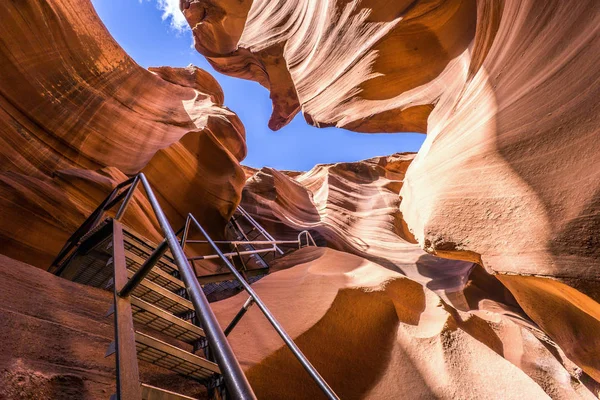 Lägre Antelope Canyon Stege Entré Page Arizona — Stockfoto