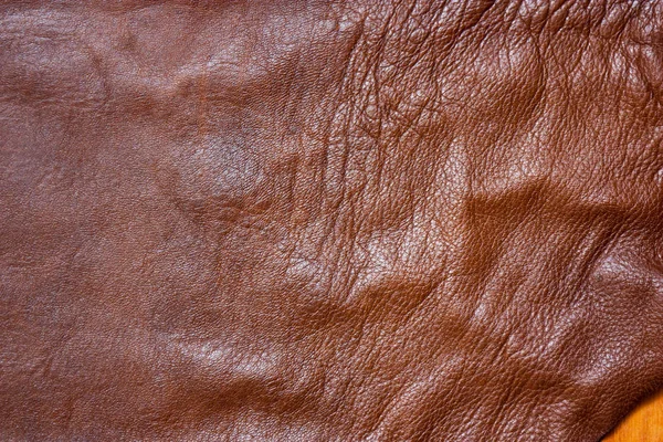 Naturliga Brun Läder Konsistens Bakgrund — Stockfoto