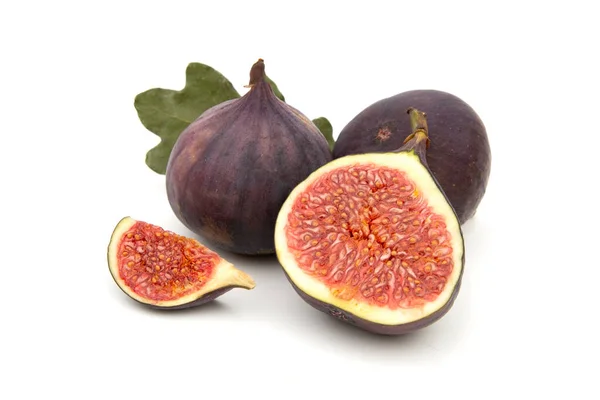 Fresh Juicy Figs White Background — Stock Photo, Image