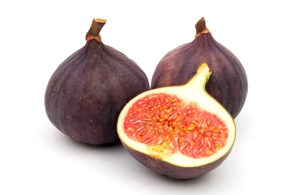 Fresh Juicy Figs White Background — Stock Photo, Image