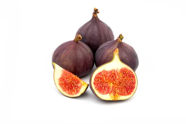 Fresh Juicy Figs White Background — Stock Photo, Image