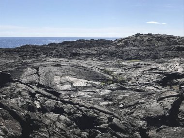 Volcano National Park dried lava flow on the big island clipart