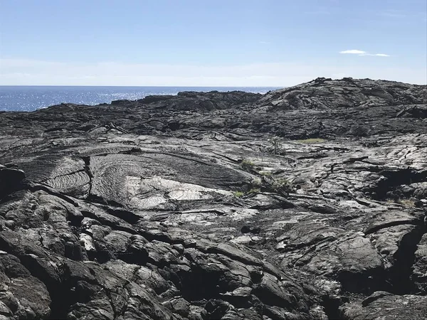 火山国立公園は ハワイ島で溶岩流を乾燥 ストックフォト