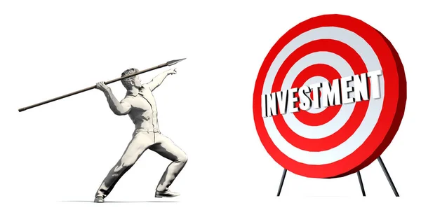 Mirare Gli Investimenti Con Bersaglio Bullseye Bianco — Foto Stock