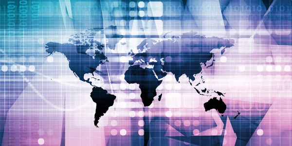 Globales Business Netzwerk Mit Technologie Themenkonzept — Stockfoto