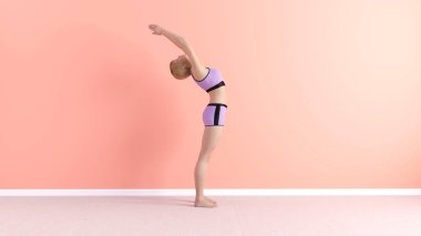 Arka viraj Yoga Pose kadın kadın gösteri kavramı