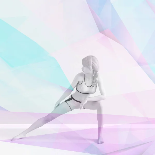 创意瑜伽抽象背景健身概念 — 图库照片