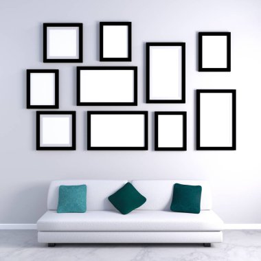 Fotoğraf Galerisi duvar boş mobilya ile üzerinde asılı