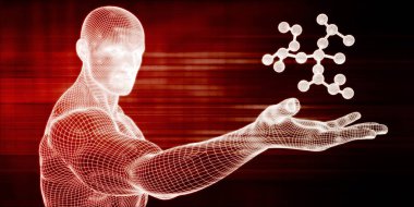 Molekül ile soyut bilim arka plan bilim adamı tarafından düzenlenen