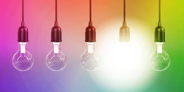Lâmpada Brilhante Como Conceito Inovação Empresarial — Fotografia de Stock