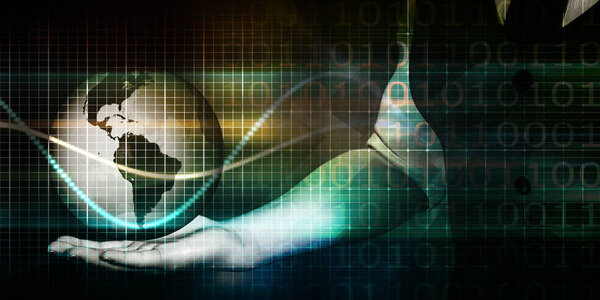 Международный бизнес с Businessman Holding Globe
