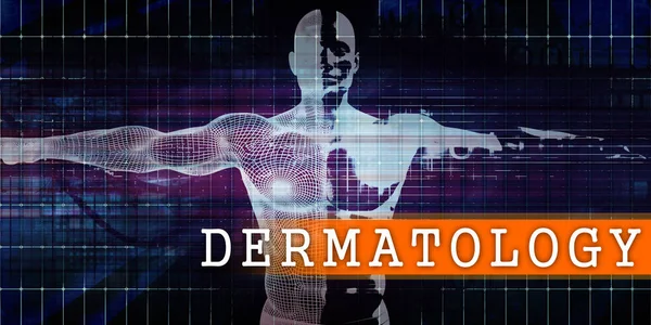 Dermatologia Indústria Médica Com Corpo Humano Scan Concept — Fotografia de Stock