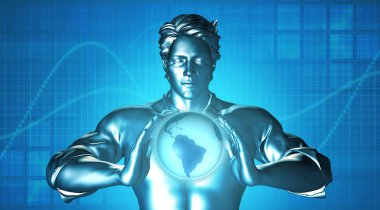 Kavram olarak Teknoloji endüstrisi ile dünya tutarak adam