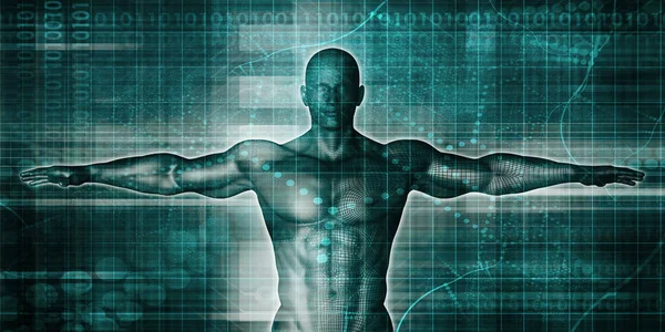 Tecnologia Sanitaria Con Concetto Scansione Del Corpo Umano — Foto Stock