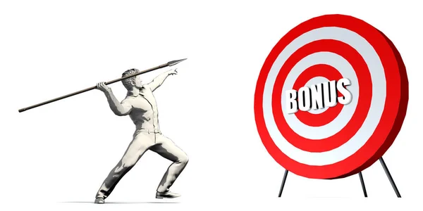 Tujuan Untuk Bonus Dengan Bullseye Target Putih — Stok Foto