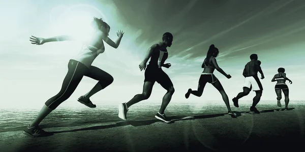 跑步锻炼体形和减肥 — 图库照片