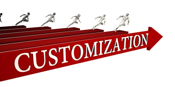 Customization Solutions Business People Running Success — Stock Photo, Image