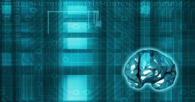 Döngü fütüristik teknoloji kavramı ile dijital beyin