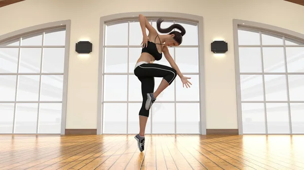 Bailarina Hermosa Con Postura Femenina Danza Moderna —  Fotos de Stock