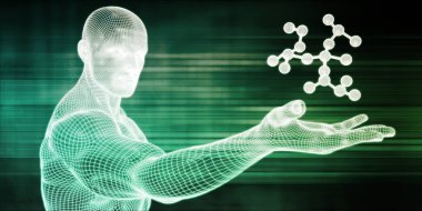 Molekül ile soyut bilim arka plan bilim adamı tarafından düzenlenen