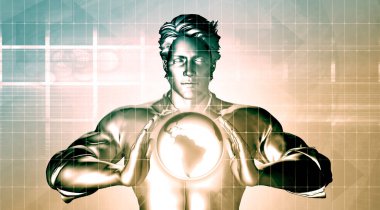 Kavram olarak Teknoloji endüstrisi ile dünya tutarak adam