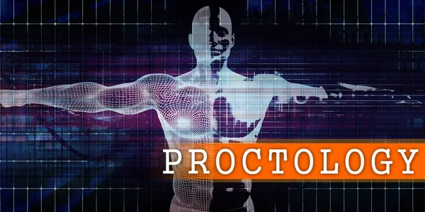 Proctologia Indústria Médica Com Corpo Humano Scan Concept — Fotografia de Stock