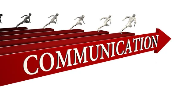 Kommunikációs Megoldások Fut Siker Üzleti Emberekkel — Stock Fotó