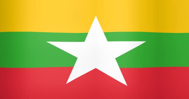 Arka plan döngü Myanmar bayrağı sallayarak — Stok video