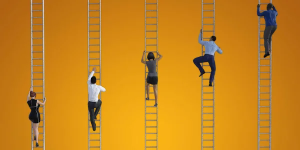 Climbing Corporate Ladder Business Concept — Stock Photo, Image