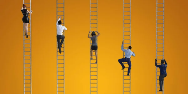 Partecipare Alla Rat Race Con Endless Climbing Corporate Ladder — Foto Stock