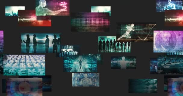 Video Wall Looping Background Art — Stock Video