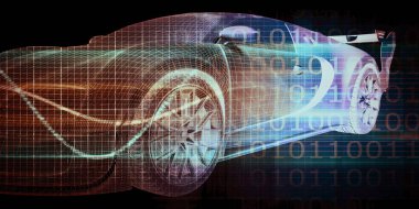 Araba üretim sanayi ve fabrika tasarım konsepti