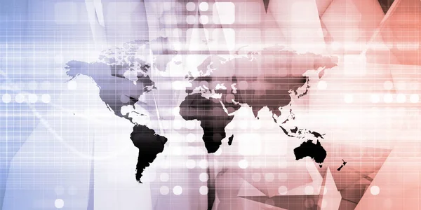 Supply Chain Network Logistik Med Världskarta — Stockfoto