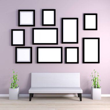 Fotoğraf Galerisi duvar boş mobilya ile üzerinde asılı