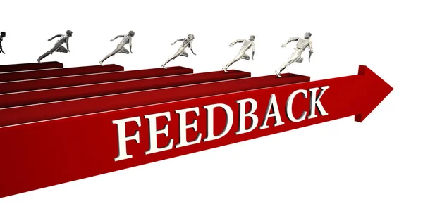 Feedback Lösningar Med Affärsmän Kör Till Framgång — Stockfoto