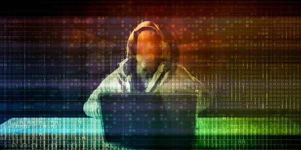 Konzept für Cyber-Angriffe — Stockfoto