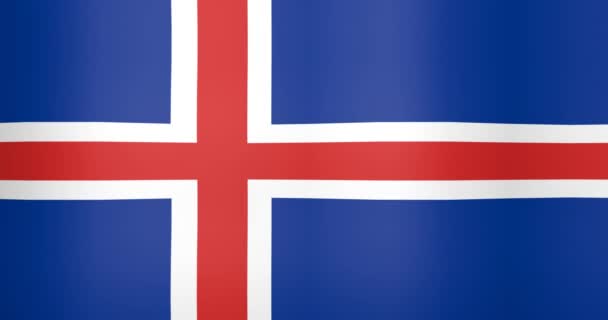 Bandera ondeante de Islandia Fondo de bucle — Vídeo de stock