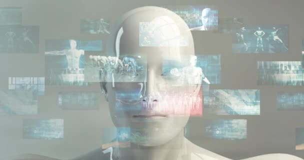 Evoluzione dell'intelligenza artificiale con coscienza digitale come concetto tecnologico — Video Stock