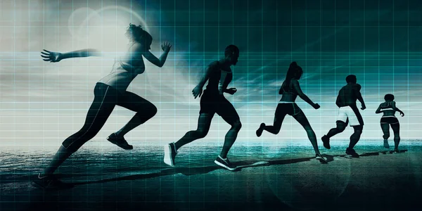 Sportovci běží — Stock fotografie