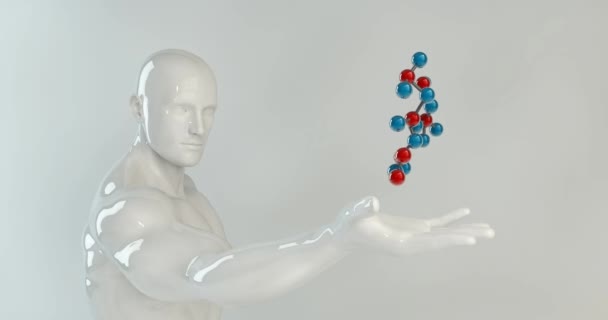 Bilim molekül bir bilim adamı tarafından konsept olarak looping Held — Stok video