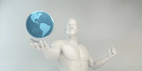 Man Holding Globe — Stock Photo, Image