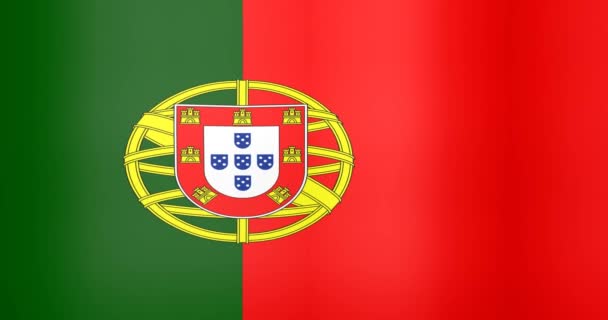 Bandera ondeante de Portugal Fondo de bucle — Vídeo de stock