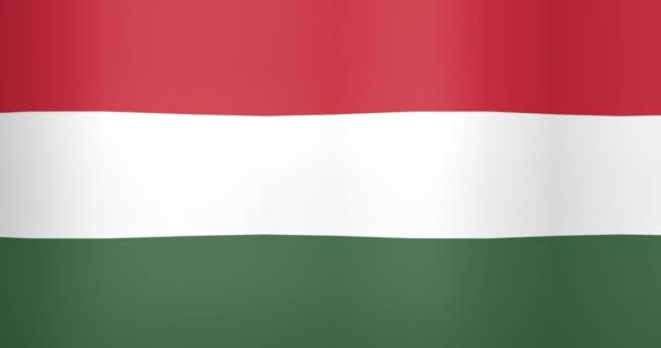 Macaristan Looping Arka Plan Dalgalı Bayrak — Stok video