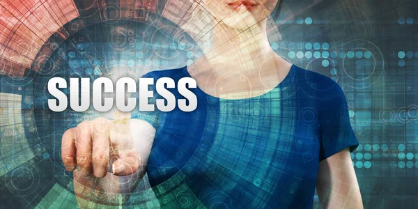Woman Accessing Success — Stock Photo, Image