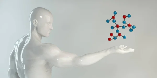 Άνθρωπος που κρατά το μόριο — Φωτογραφία Αρχείου