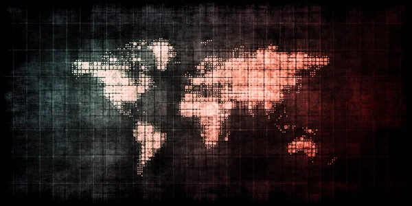 Světová mapa parního Puntu — Stock fotografie
