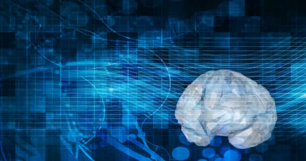 Věda technika s rozhraním mozku jako koncepce — Stock video