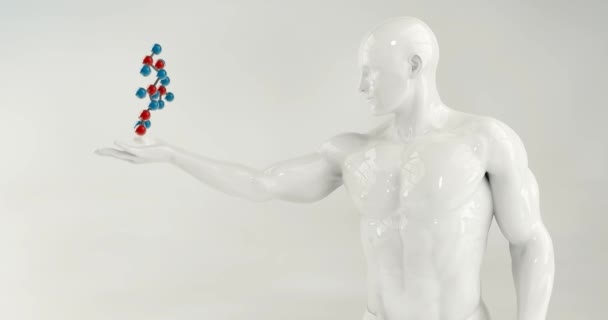Фон молекулы атома или частицы ДНК — стоковое видео