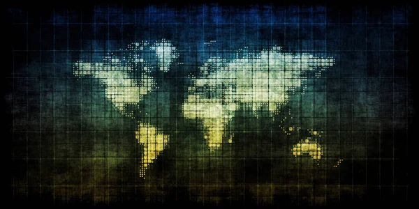 Mapa del mundo Grunge oscuro —  Fotos de Stock