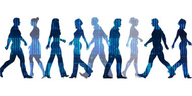 Meşgul Kişilerin Yan Görünümü